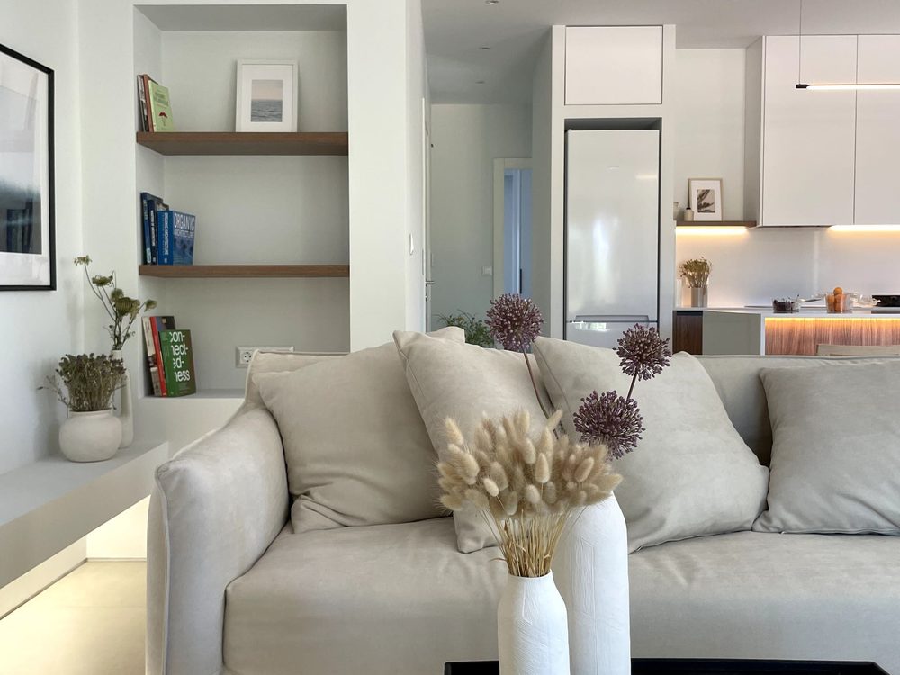 White sofa living space