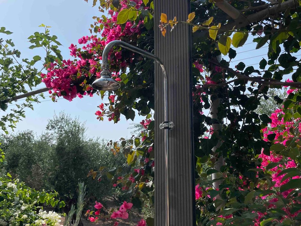Bougainvillea and outdoor shower